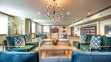 Mckinney apartment for rent - a living room filled with furniture and a chandelier