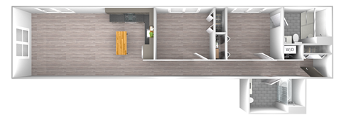 Floor plan for 2 beds, 2 baths, 996 sqft