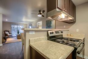 Everett multi-family for rent - Electric Range In Kitchen at Hangar 128 Apartments, Washington, 98204