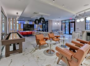 Newark apartment for rent - clubroom, game tables, fireplace, bar area, lounge seating, table seating, private conference room
