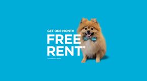 Saskatoon apartment for rent - A promotional photo advertising one month free rent