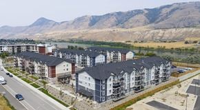 Kamloops apartment for rent - A very large apartment complex set against the mountains