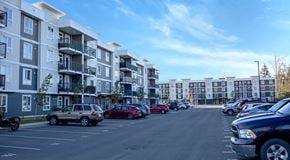 Campbell River apartment for rent - An apartment complex with lots of parking