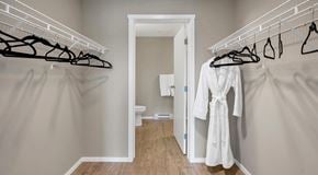 Campbell River apartment for rent - A walk through closet leading to a bathroom