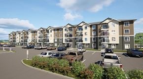 St. Albert apartment for rent - A large apartment building with parking out front