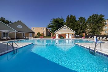 Sparkling outdoor swimming pool