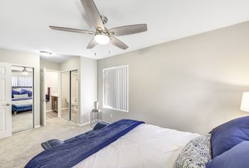 Bedroom with ceiling fan