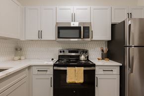 Chandler apartment for rent - a kitchen with a stove and a microwave
