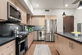 Los Angeles apartment for rent - kitchen with wood floors and appliances