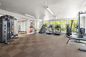 Raleigh apartment for rent - a workout room with a lot of exercise equipment