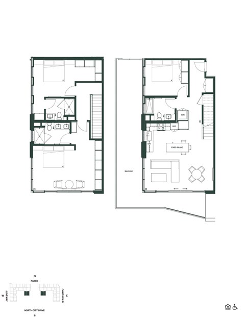 Floor plan for 3 beds, 3 baths, 1660 sqft
