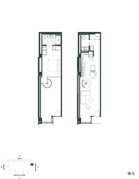 Floor plan for 1 bed, 1 bath, 712 sqft