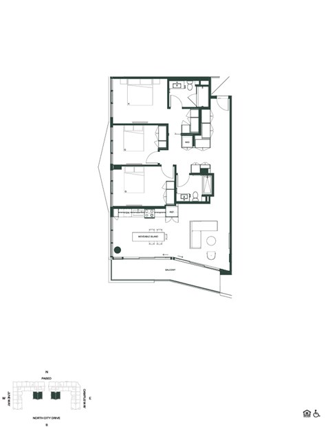 Floor plan for 3 beds, 2 baths, 1328 sqft