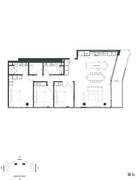 Floor plan for 3 beds, 3 baths, 1797 sqft