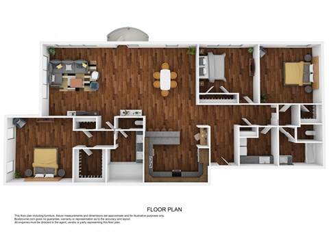 Floor plan for 3 beds, 2 baths, 1911 sqft