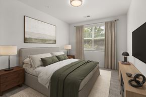 Huntersville apartment for rent - A bedroom with a large bed and a painting on the wall.