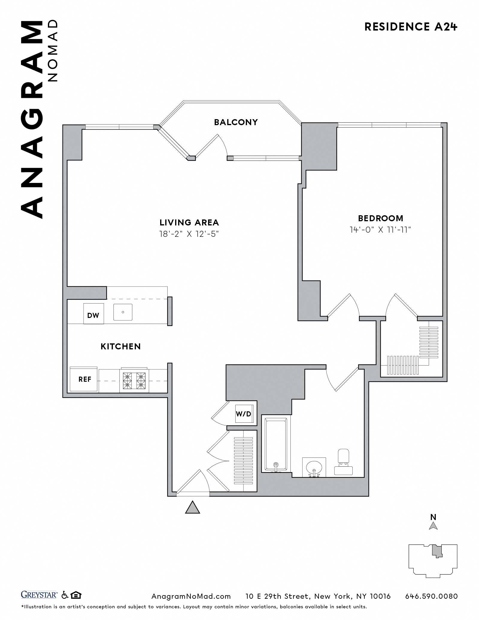 Floor plan for 1 bed, 1 bath, 804 sqft