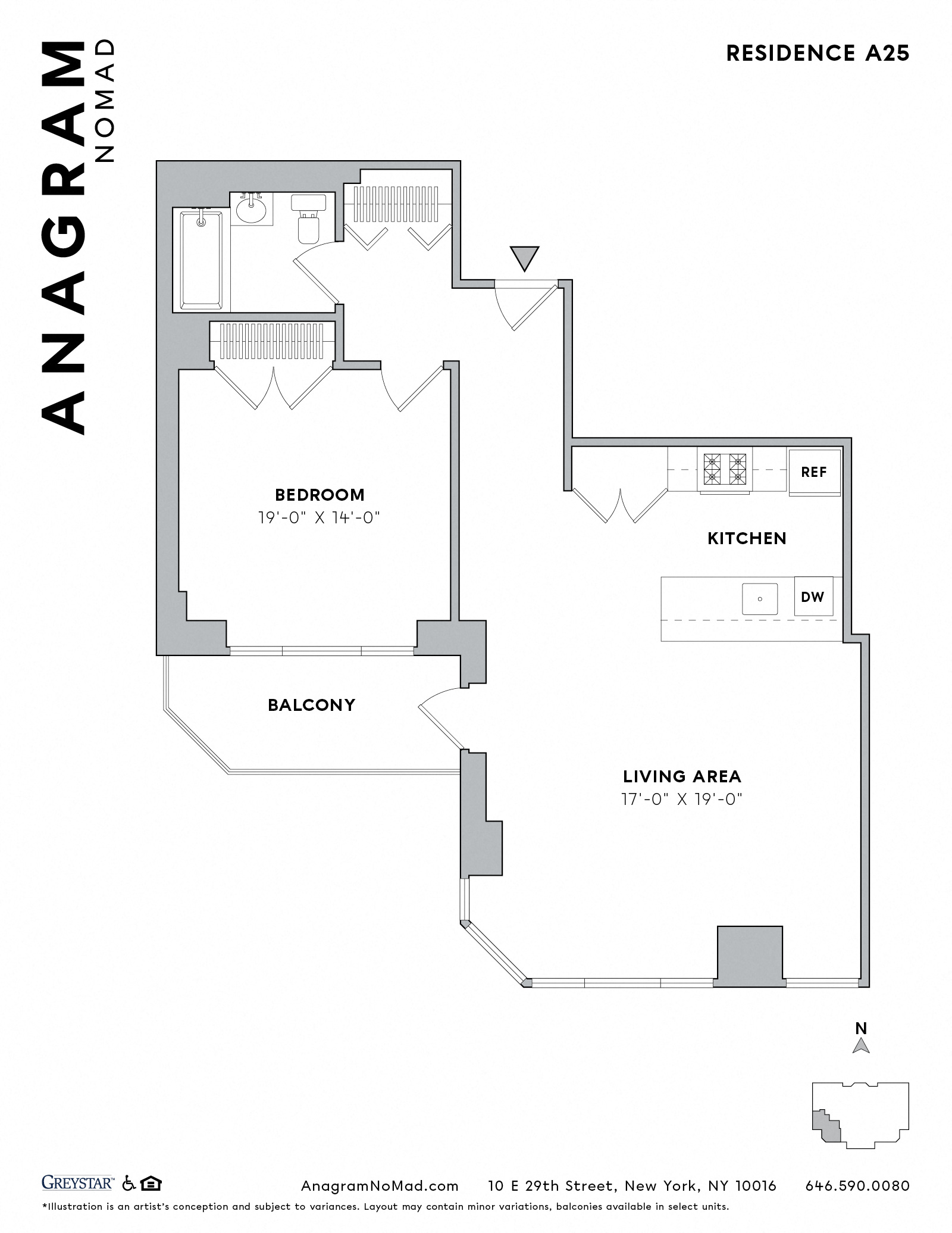Floor plan for 1 bed, 1 bath, 806 sqft