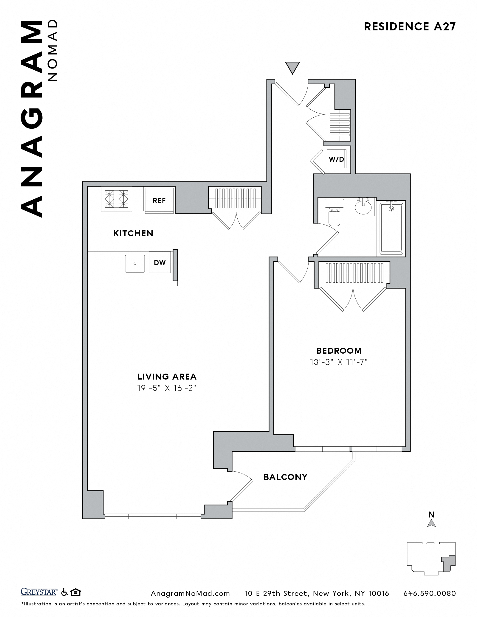 Floor plan for 1 bed, 1 bath, 813 sqft