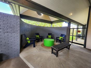 Outdoor fireplace area