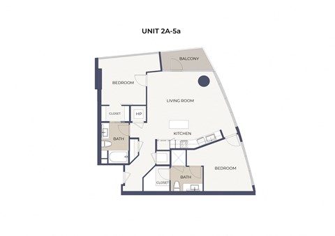 Floor plan for 2 beds, 2 baths, 1181 sqft