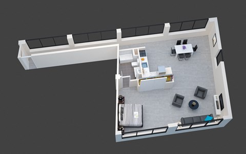 Floor plan for 1 bed, 1 bath, 1420 sqft