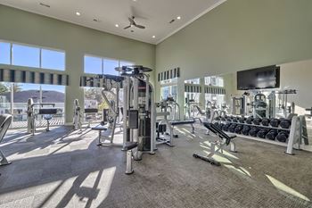 Fitness center with cardio, yoga, and weight room