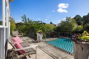 Morrisville apartment for rent - Patio with pool at The Lex at Brier Creek, North Carolina