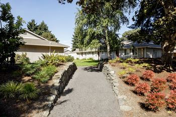 Lush landscaping with lawns throughout
