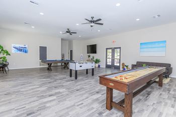 Game room in clubhouse