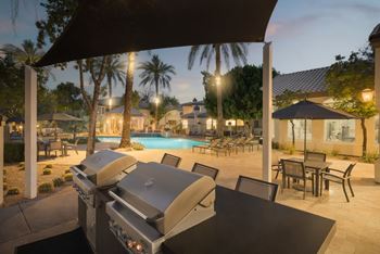 Charcoal barbecue areas throughout the community for easy access