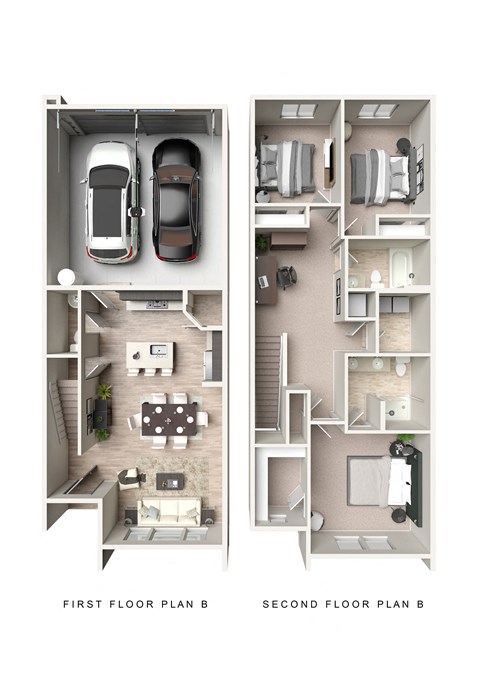 Floor plan for 3 beds, 2 baths, 1492 sqft