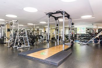 Fitness center with equipment