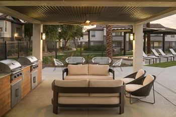 Gas grills located at pool area