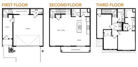Floor plan for 3 beds, 2.5 baths, 1653 sqft