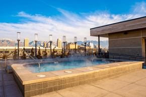 Salt Lake City apartment for rent - Rooftop hot tub with a mountain view