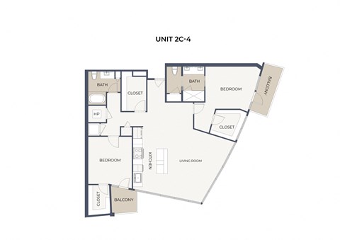 Floor plan for 2 beds, 2 baths, 1575 sqft