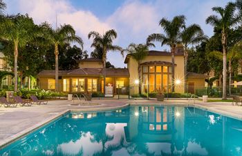Pool and clubhouse exterior