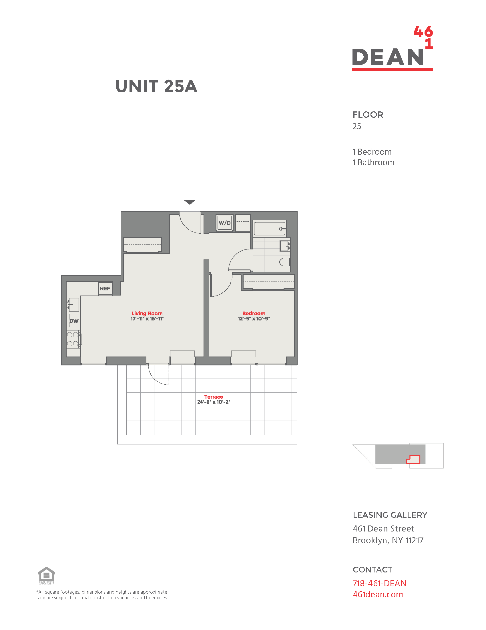 Floor plan for 1 bed, 1 bath, 644 sqft