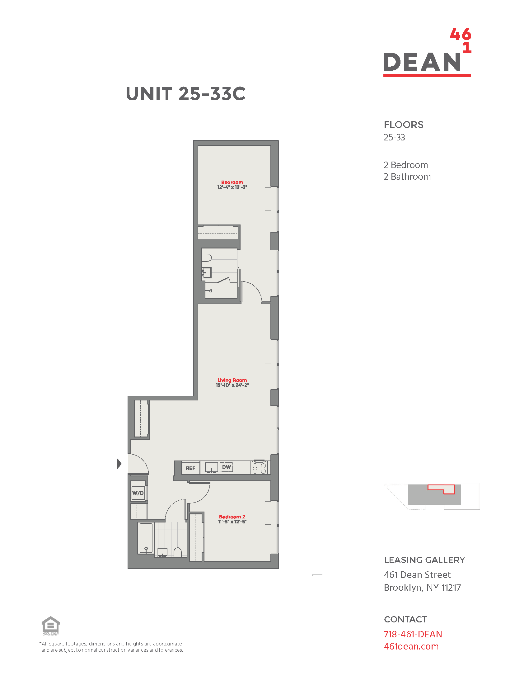 Floor plan for 2 beds, 2 baths, 1086 sqft