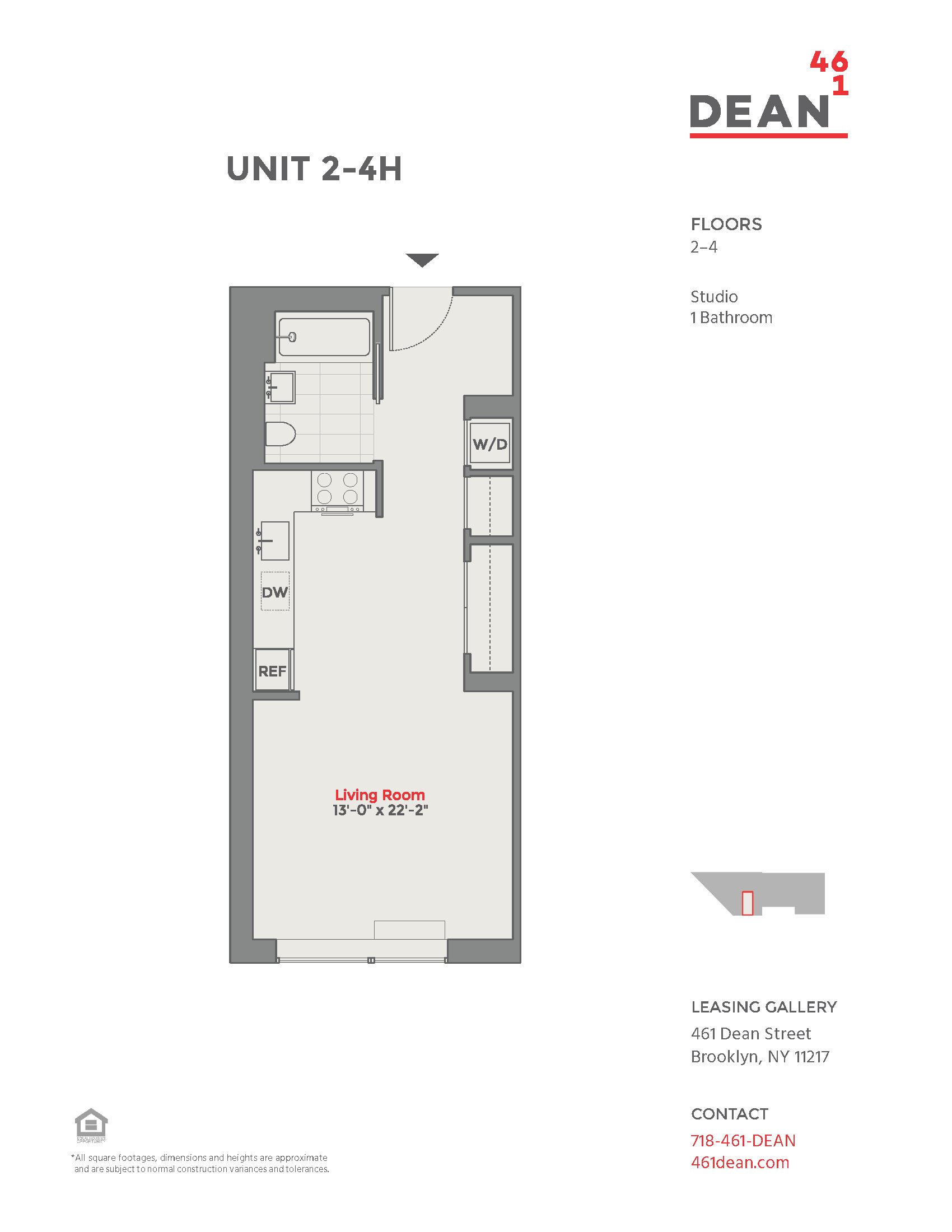 Floor plan for studio, 1 bath, 456 sqft
