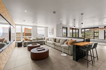 Modern living room with natural light