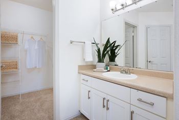 Spacious walk-in closets