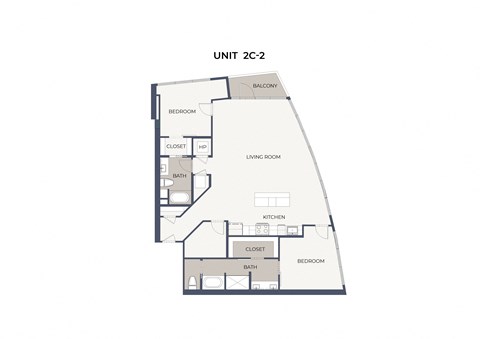 Floor plan for 2 beds, 2 baths, 1650 sqft