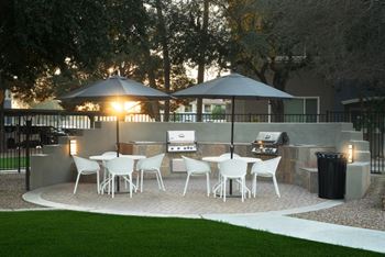 Charcoal barbecue ramadas throughout the community for easy access