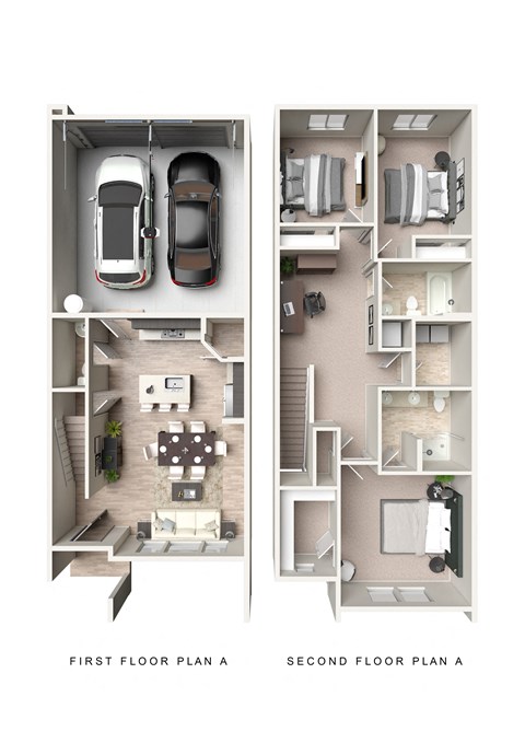 Floor plan for 3 beds, 2 baths, 1436 sqft