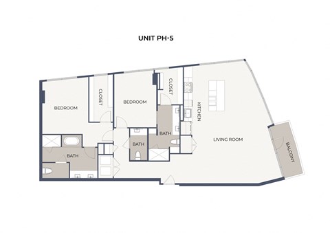 Floor plan for 2 beds, 2 baths, 1754 sqft