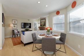 Westminster apartment for rent - A dining room with a table set for four.