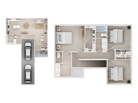 Floor plan for 3 beds, 2 baths, 1558 sqft