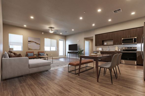 Rohnert Park apartment for rent - a kitchen and living room with a table and chairs